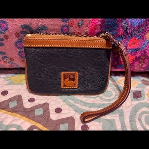 Dooney and Bourke navy pebble leather wristlet